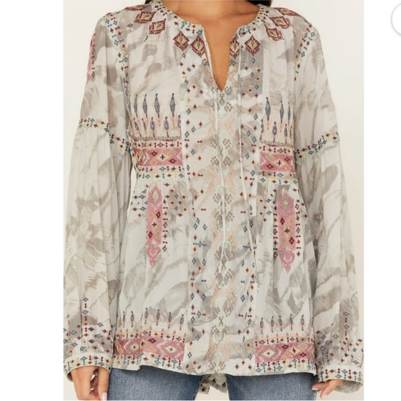 Biya Johnny Was Deliza Bohemian Silk Blouse - Picture 2 of 11